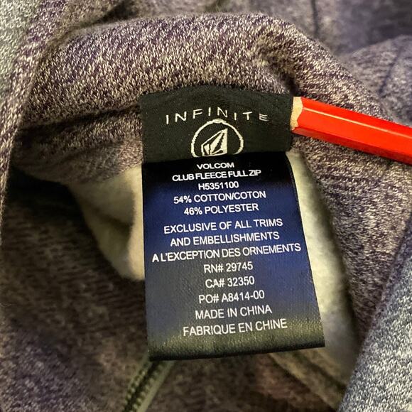 Volcom y2k 2000s Womens Hoodie Gray Size Large Metal Accent Long Jacket Full Zip - Picture 14 of 15